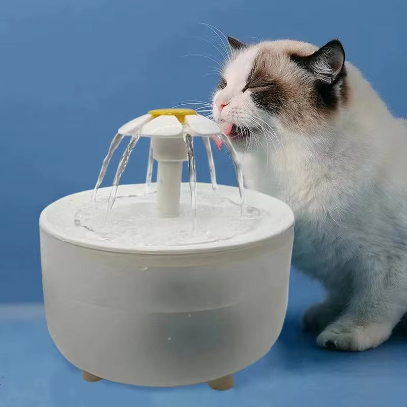 Automatic Pet Water Fountain with USB Filter - Quiet 1200ml Cat Drinking Bowl for Fresh Water Recirculation
